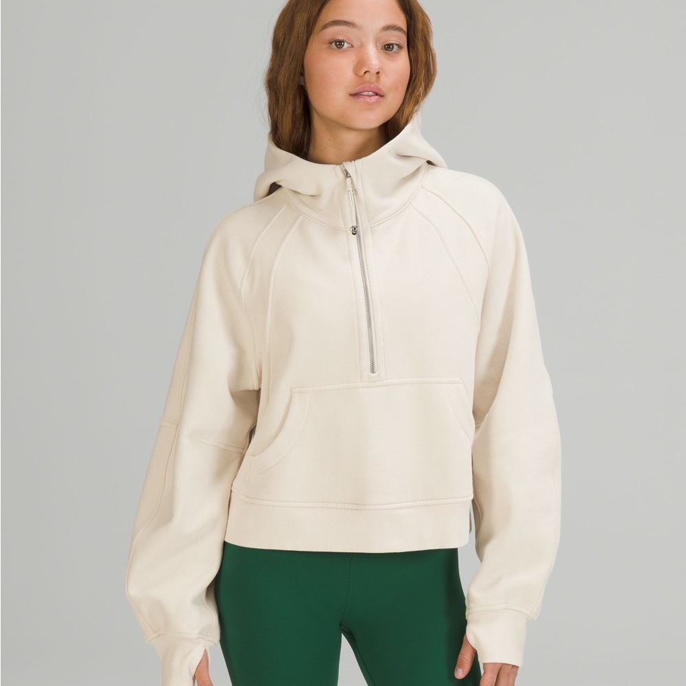 Women’s Lululemon Cream Half Zip Scuba Hoodie